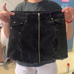 Black Jean Skirt mini with Zipper